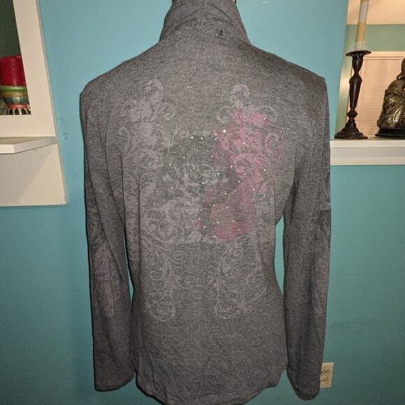 Gray almost Famous cardigan Top - Picture 2 of 8